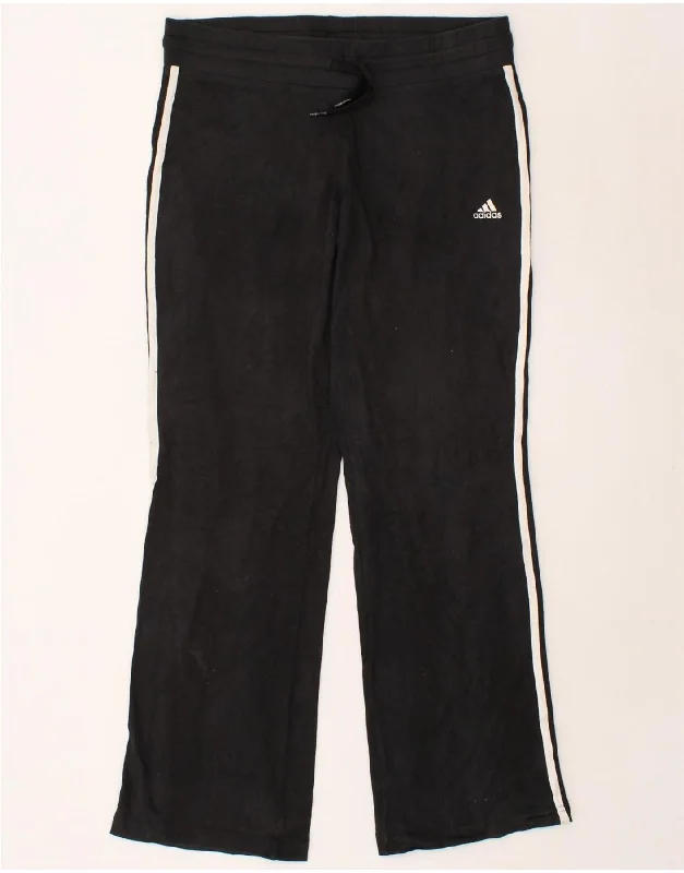 ADIDAS Womens Tracksuit Trousers UK 16 Large Black Cotton