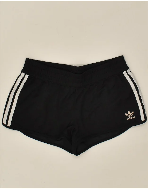 ADIDAS Womens Sport Shorts UK 10 Small Black Cotton