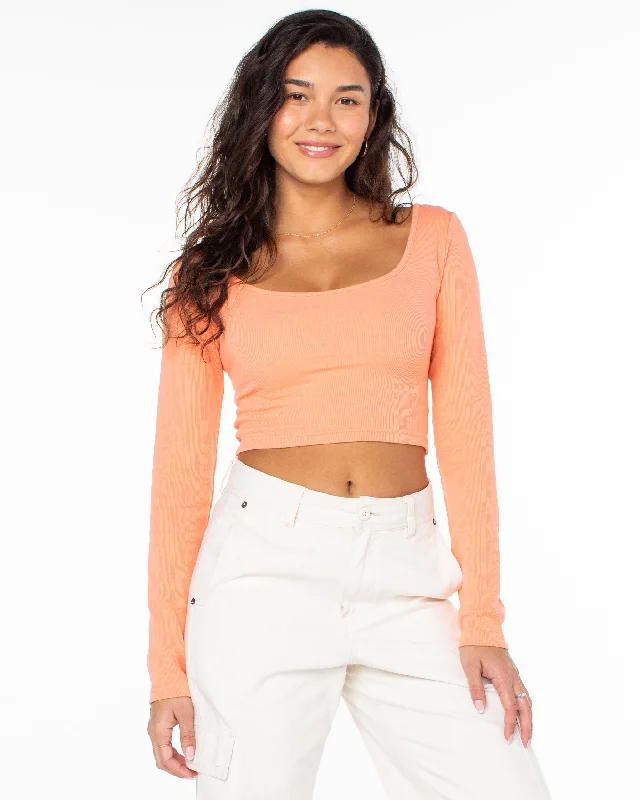 Good Keepsake Long Sleeve Crop Top - Desert Flower