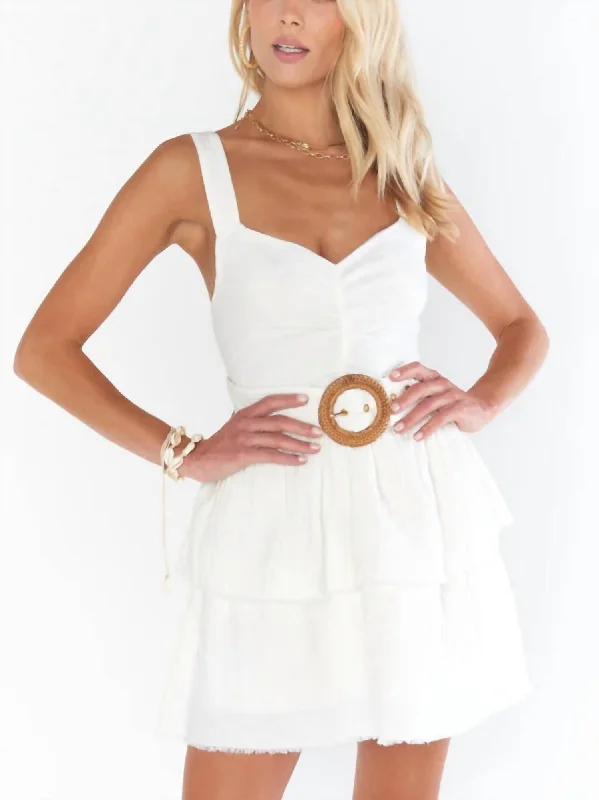 Cosmo Mini Dress In White Doublecloth