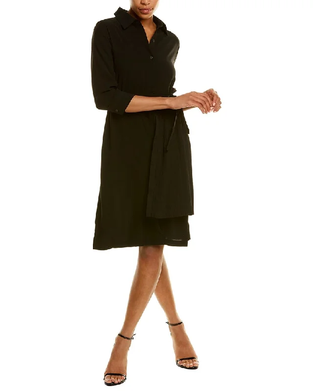 Gracia 3/4-Sleeve Collared Shirtdress