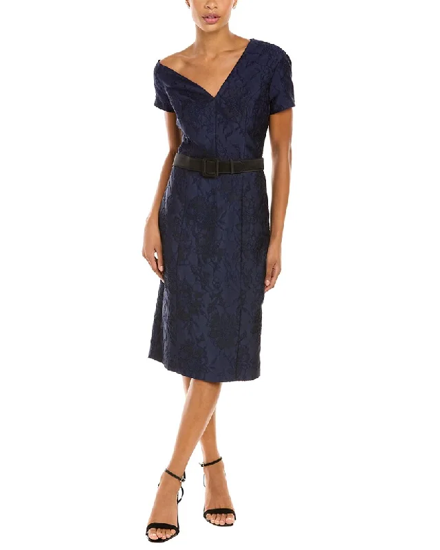 Kay Unger Floral Jacquard Dress