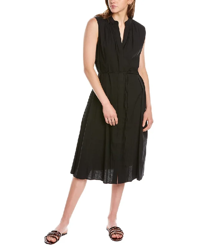 Vince Linen-Blend Shift Dress