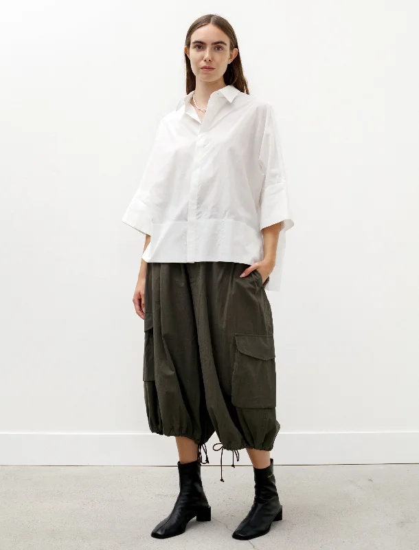 Cropped Drawstring Cargo Pants Khaki